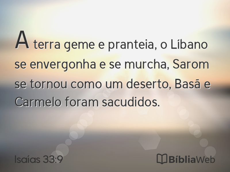 Isaías 33:9 em imagem para compartilhar