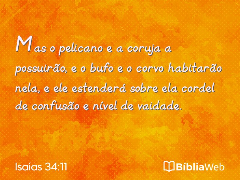 Isaías 34:11 em imagem para compartilhar
