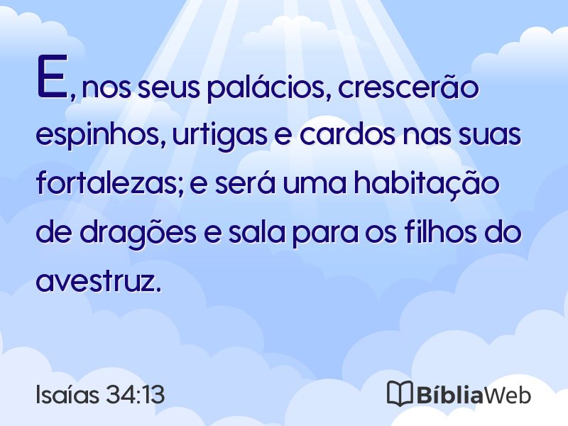 Isaías 34:13 em imagem para compartilhar