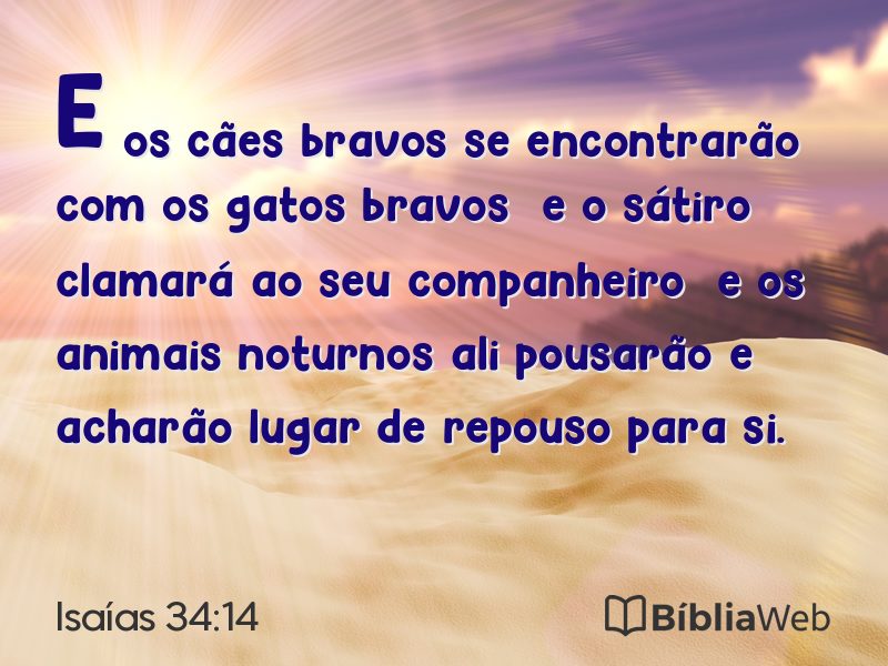 Isaías 34:14 em imagem para compartilhar