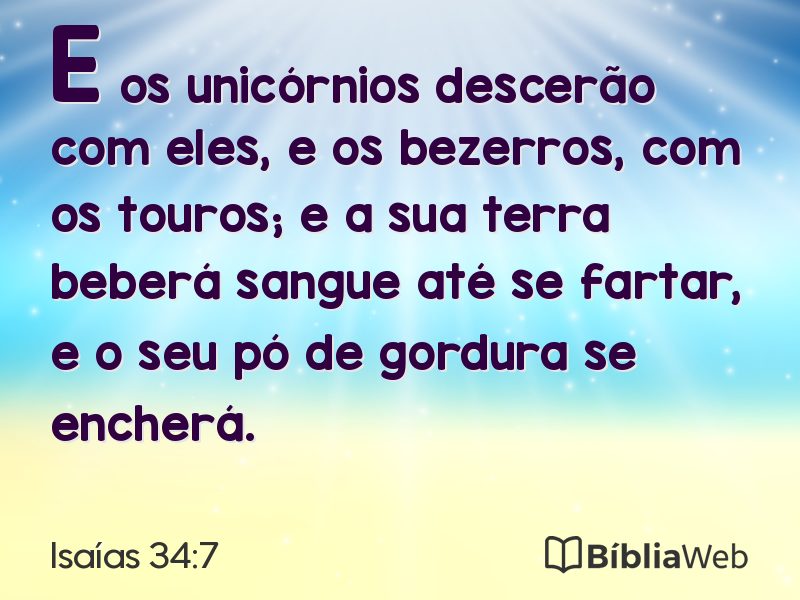 Isaías 34:7 em imagem para compartilhar