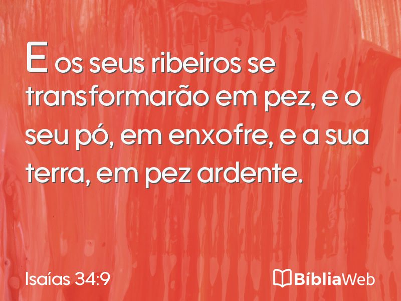 Isaías 34:9 em imagem para compartilhar