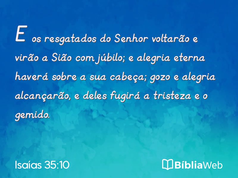 Isaías 35:10 em imagem para compartilhar