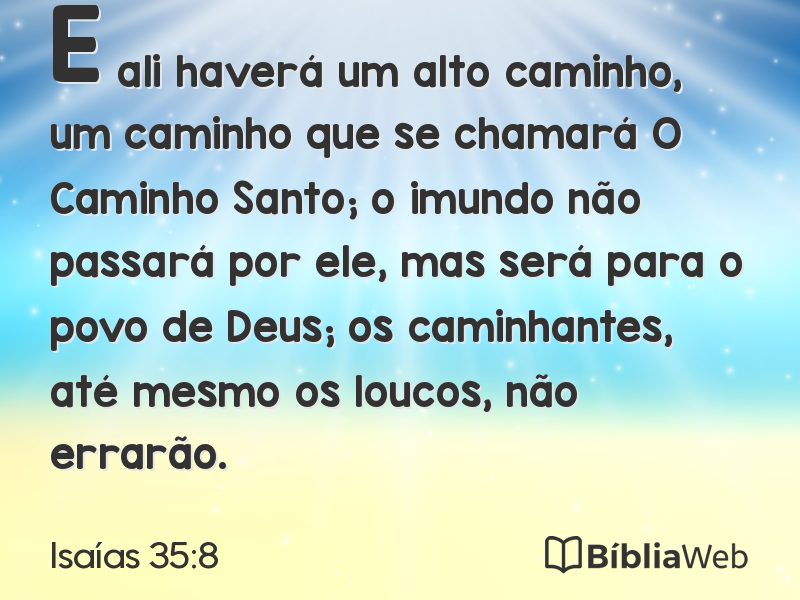 Isaías 35:8 em imagem para compartilhar