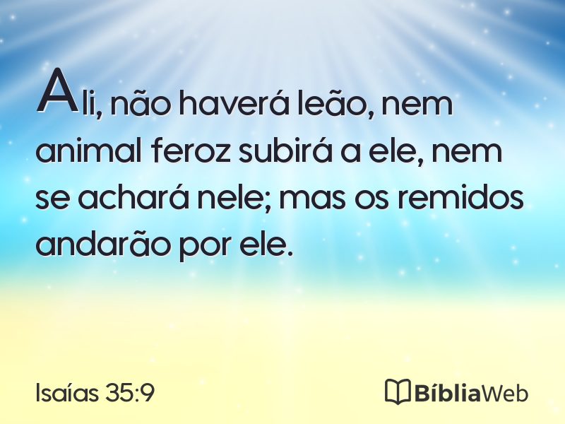 Isaías 35:9 em imagem para compartilhar