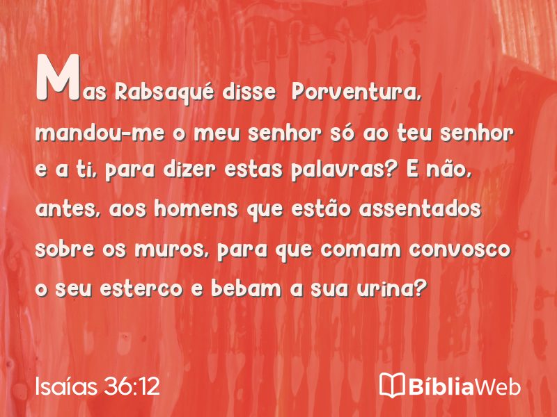 Isaías 36:12 em imagem para compartilhar