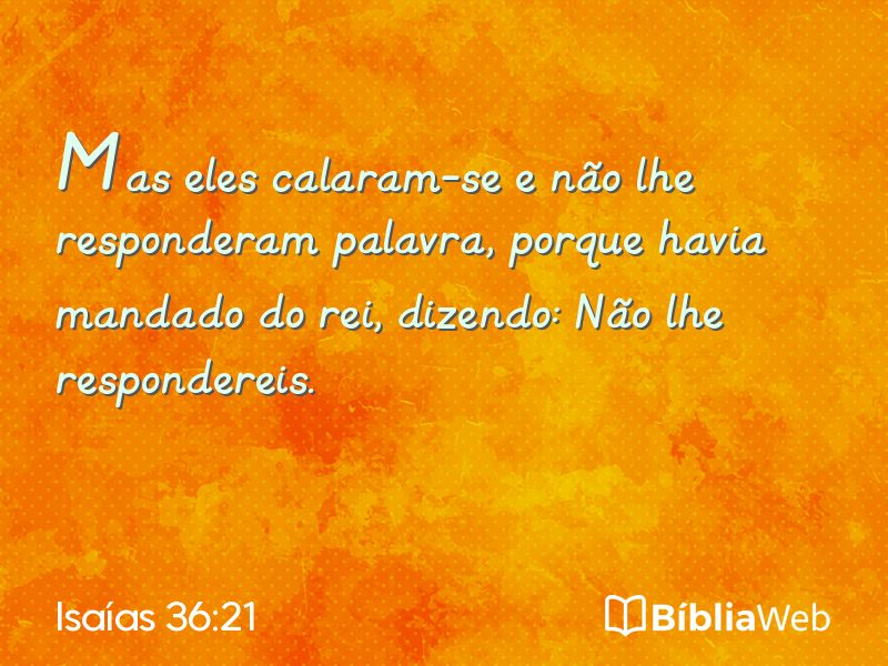 Isaías 36:21 em imagem para compartilhar