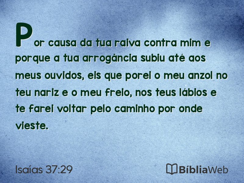 Isaías 37:29 em imagem para compartilhar