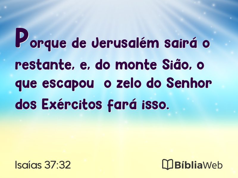 Isaías 37:32 em imagem para compartilhar