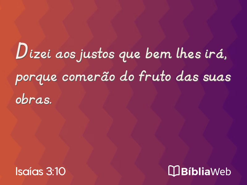 Isaías 3:10 em imagem para compartilhar
