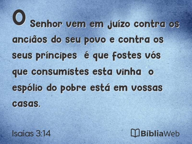 Isaías 3:14 em imagem para compartilhar