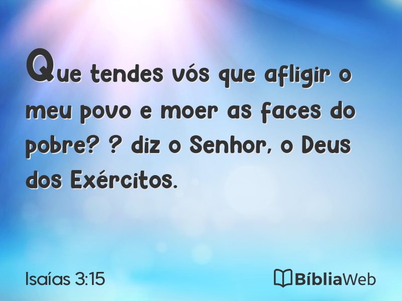 Isaías 3:15 em imagem para compartilhar