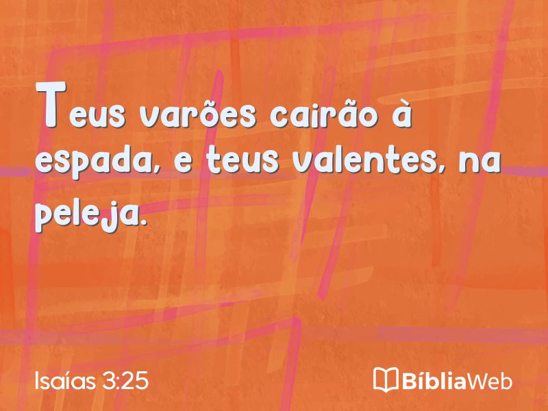 Isaías 3:25 em imagem para compartilhar