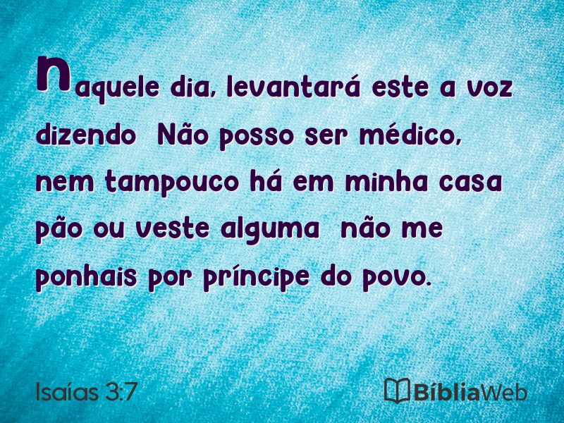 Isaías 3:7 em imagem para compartilhar