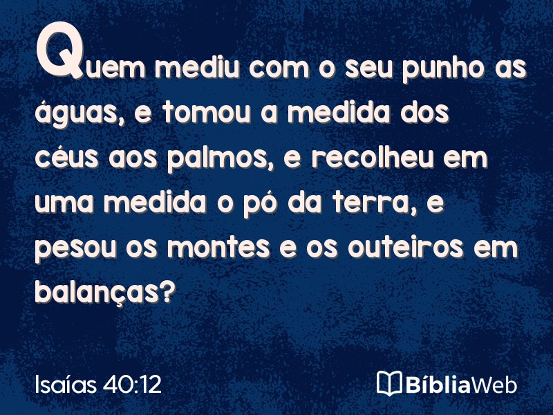 Isaías 40:12 em imagem para compartilhar