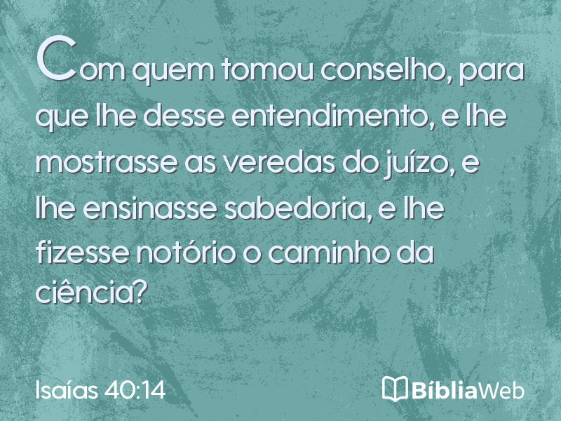 Isaías 40:14 em imagem para compartilhar
