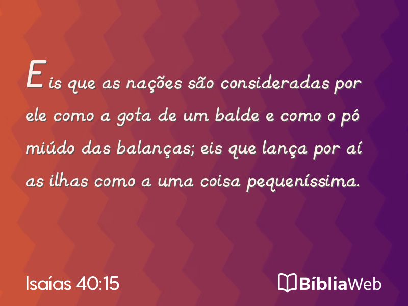 Isaías 40:15 em imagem para compartilhar