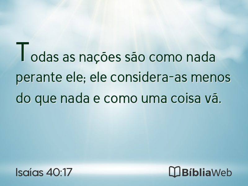 Isaías 40:17 em imagem para compartilhar