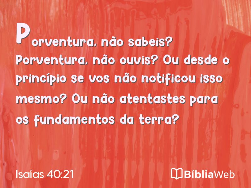 Isaías 40:21 em imagem para compartilhar