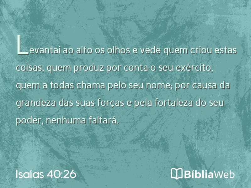 Isaías 40:26 em imagem para compartilhar