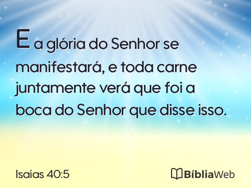 Isaías 40:5 em imagem para compartilhar