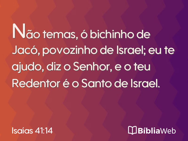 Isaías 41:14 em imagem para compartilhar
