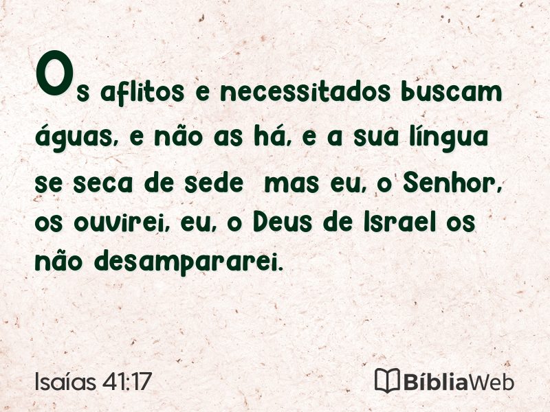 Isaías 41:17 em imagem para compartilhar