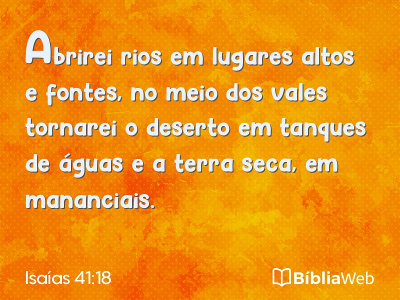 Isaías 41:18 em imagem para compartilhar