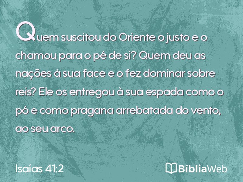 Isaías 41:2 em imagem para compartilhar
