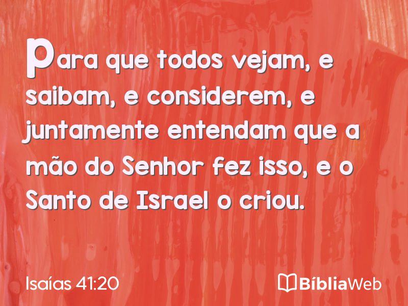Isaías 41:20 em imagem para compartilhar