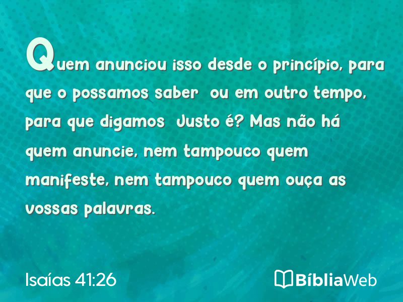 Isaías 41:26 em imagem para compartilhar
