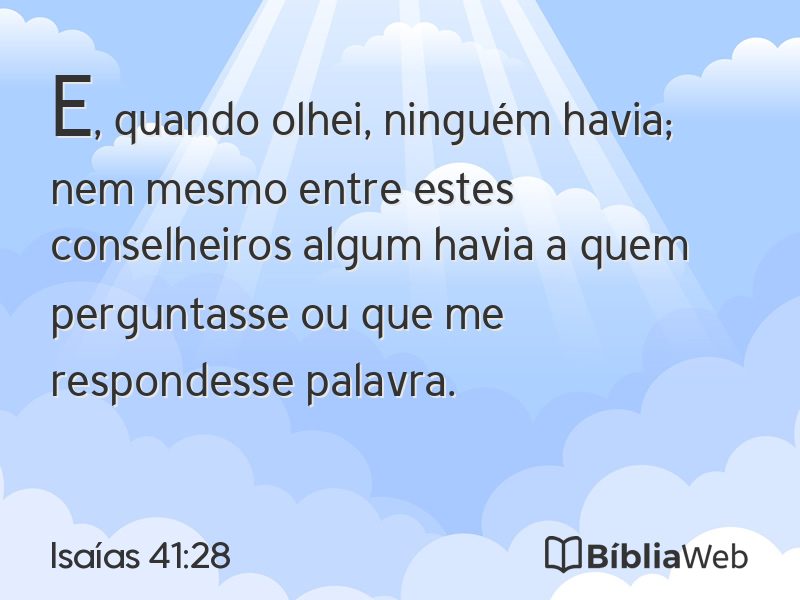 Isaías 41:28 em imagem para compartilhar