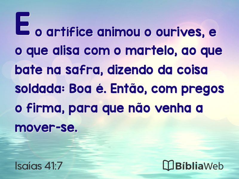 Isaías 41:7 em imagem para compartilhar