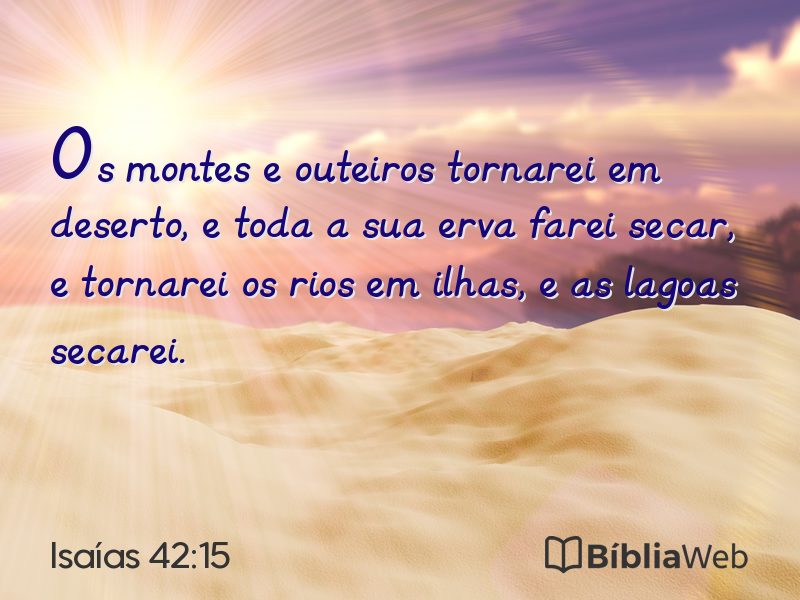 Isaías 42:15 em imagem para compartilhar