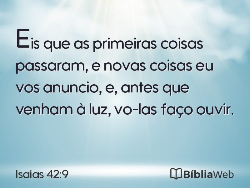 Isaías 42:9 em imagem para compartilhar