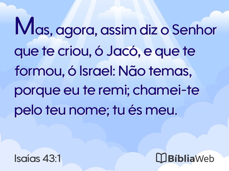 Isaías 43:1 em imagem para compartilhar