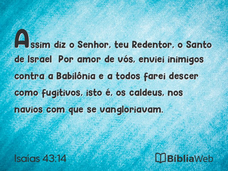 Isaías 43:14 em imagem para compartilhar