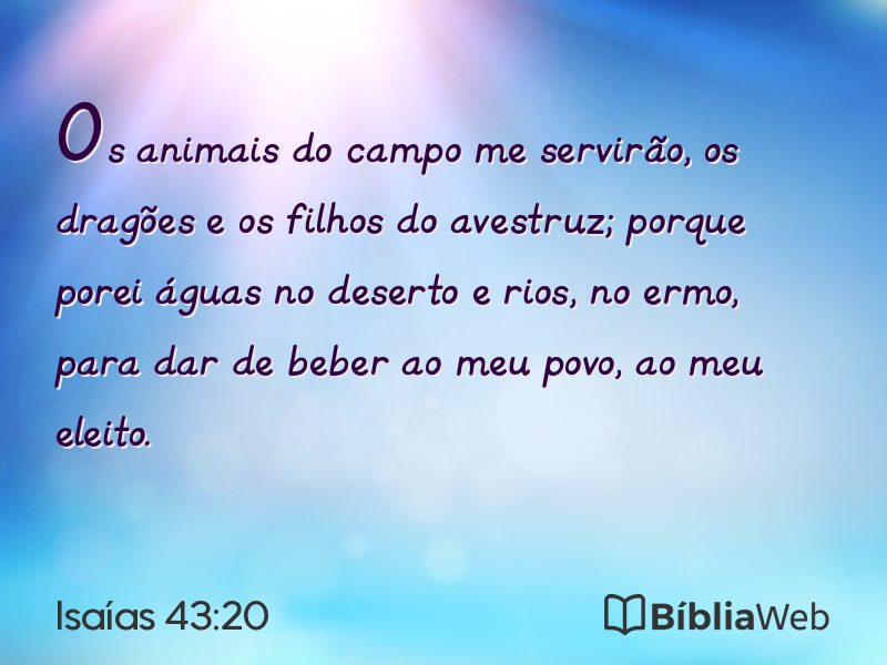 Isaías 43:20 em imagem para compartilhar