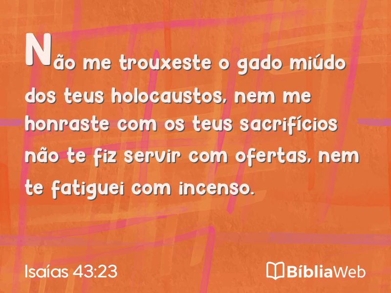 Isaías 43:23 em imagem para compartilhar