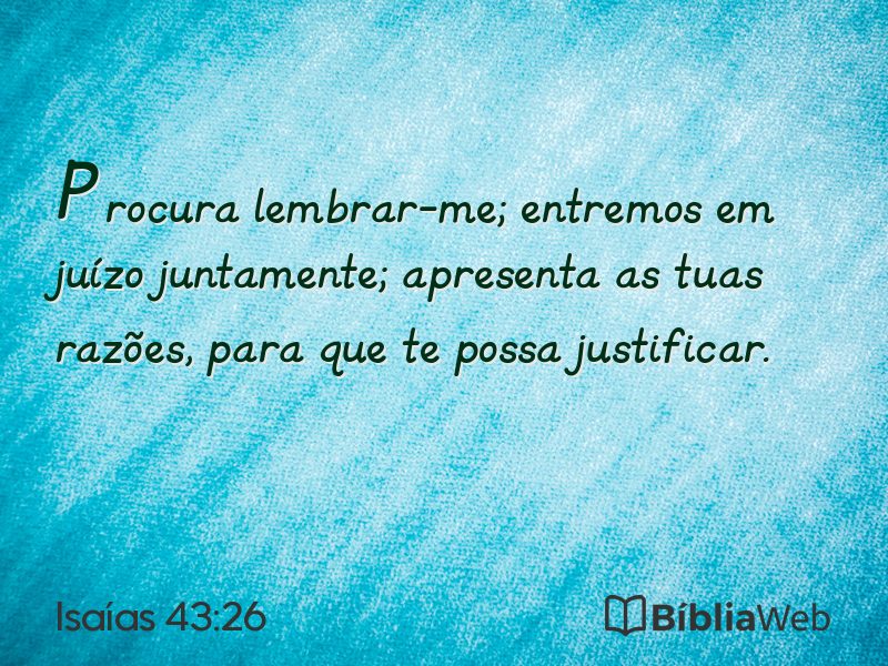 Isaías 43:26 em imagem para compartilhar