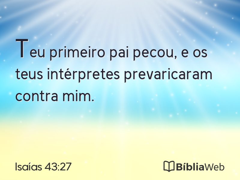 Isaías 43:27 em imagem para compartilhar