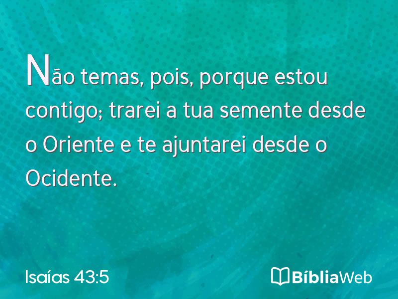 Isaías 43:5 em imagem para compartilhar