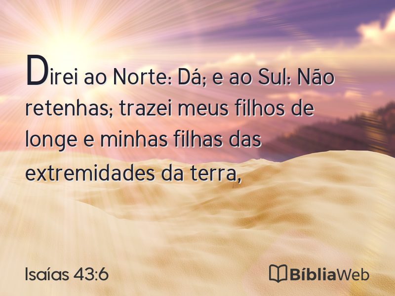 Isaías 43:6 em imagem para compartilhar