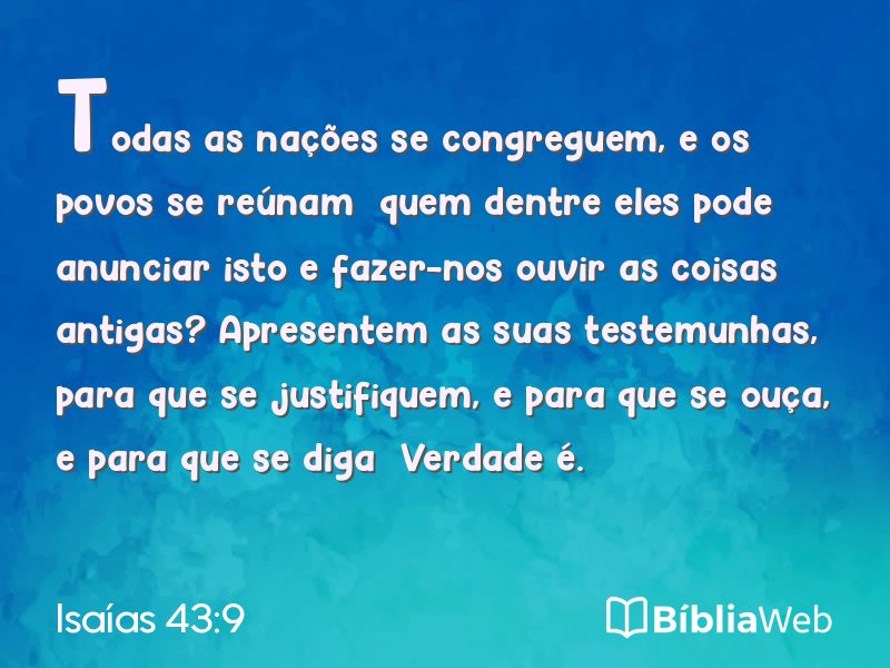 Isaías 43:9 em imagem para compartilhar