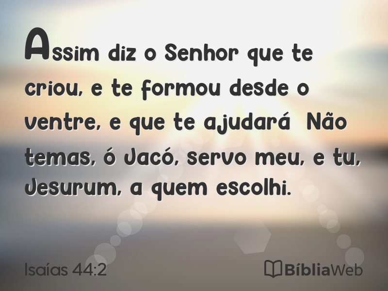 Isaías 44:2 em imagem para compartilhar