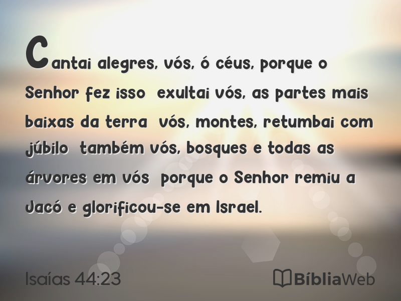 Isaías 44:23 em imagem para compartilhar