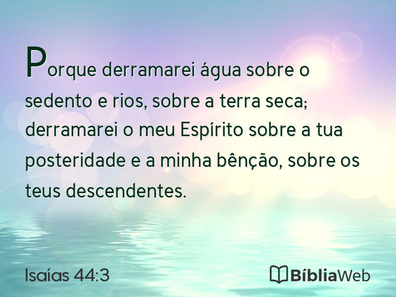 Isaías 44:3 em imagem para compartilhar