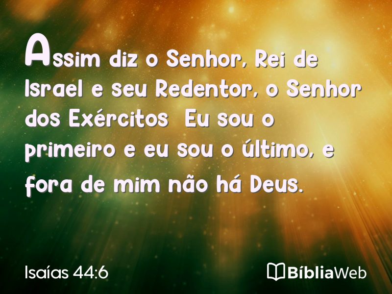 Isaías 44:6 em imagem para compartilhar