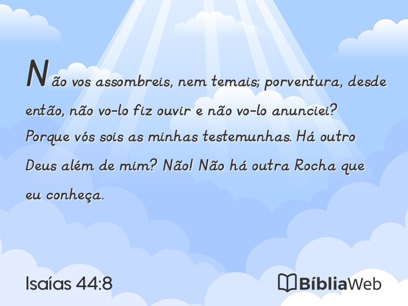 Isaías 44:8 em imagem para compartilhar