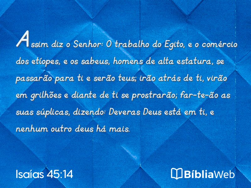 Isaías 45:14 em imagem para compartilhar